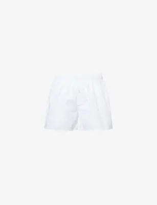 HANRO Fancy Relaxed-Fit Cotton Boxer Shorts - Light Grey Stripe detail 2