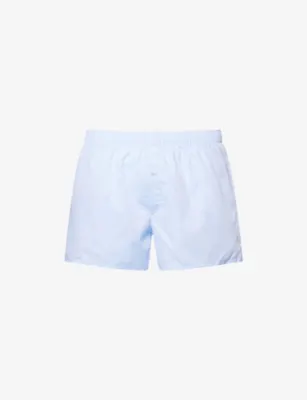 HANRO Fancy Relaxed-Fit Cotton Boxer Shorts - Light Grey Stripe