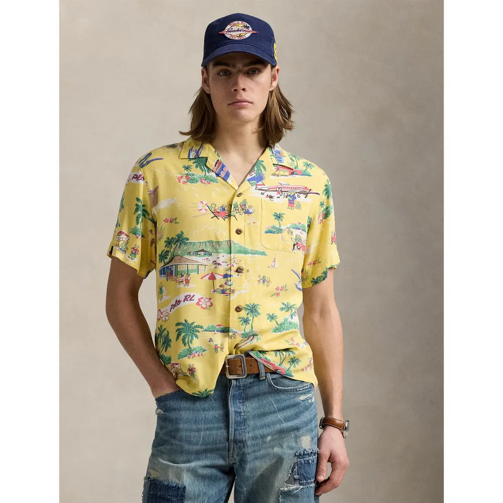 Polo Ralph Lauren Men's Rayon Bear Short-Sleeve Patterned Shirt detail 2