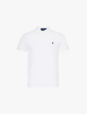 POLO RALPH LAUREN Short-sleeved logo-embroidered custom-fit cotton-piqué polo shirt - POLO BLACK detail 2