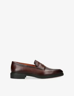 SANTONI Easy Leather Loafers - EUR 42 / 8 UK MEN in Dark Brown – Mens | Loafers