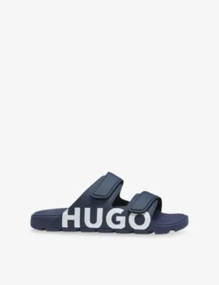 HUGO Brand-Print Rubber Sliders - EUR 40 / 6 UK MEN