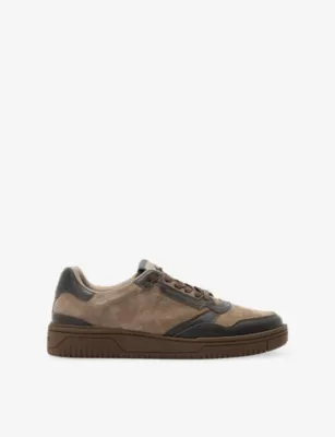 ALLSAINTS Regan Leather and Suede Trainers - EUR 41 / 7 UK MEN in Dark Brown – Mens | Trainers | Lace up trainers