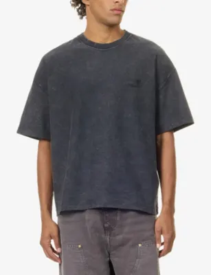 CARHARTT WIP Lambert Boxy-Fit Cotton T-Shirt in BLACK, additional product view 3