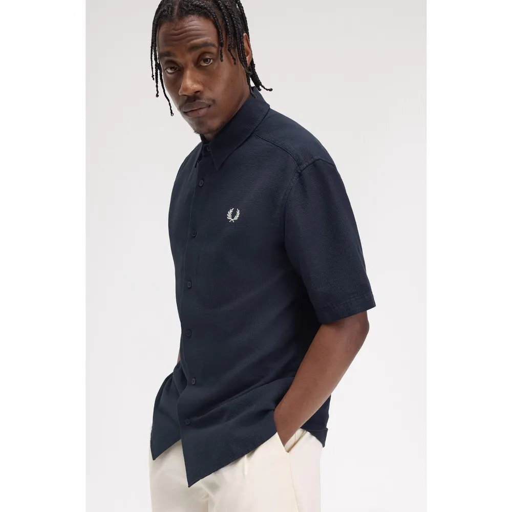 Fred Perry Men's Seersucker Short Sleeve Shirt