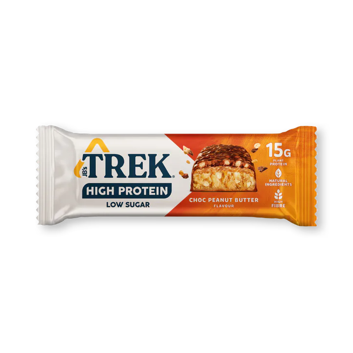TREK High Protein Low Sugar Choc Peanut Butter Protein Bar 12x 55g detail 2