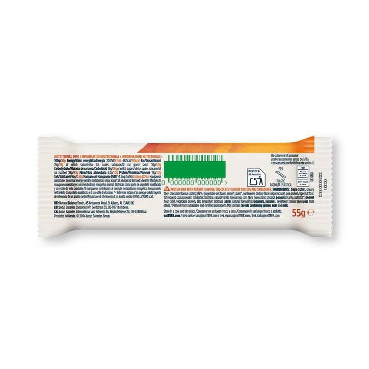 TREK High Protein Low Sugar Choc Peanut Butter Protein Bar 12x 55g detail 3