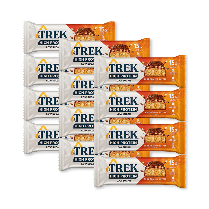 TREK High Protein Low Sugar Choc Peanut Butter Protein Bar 12x 55g