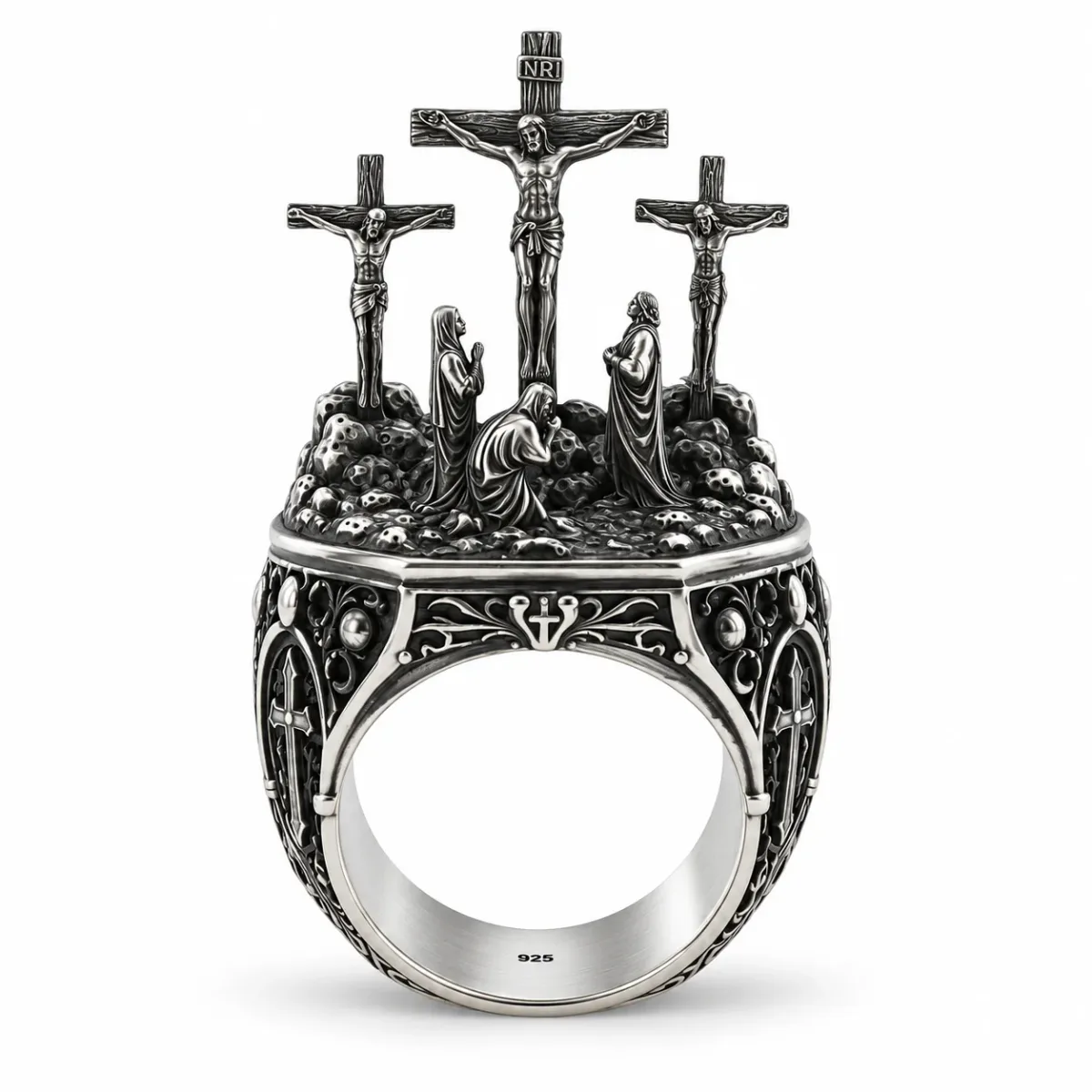 MARYAM - For Him SILVER Silver Triple Cross Ring 71790