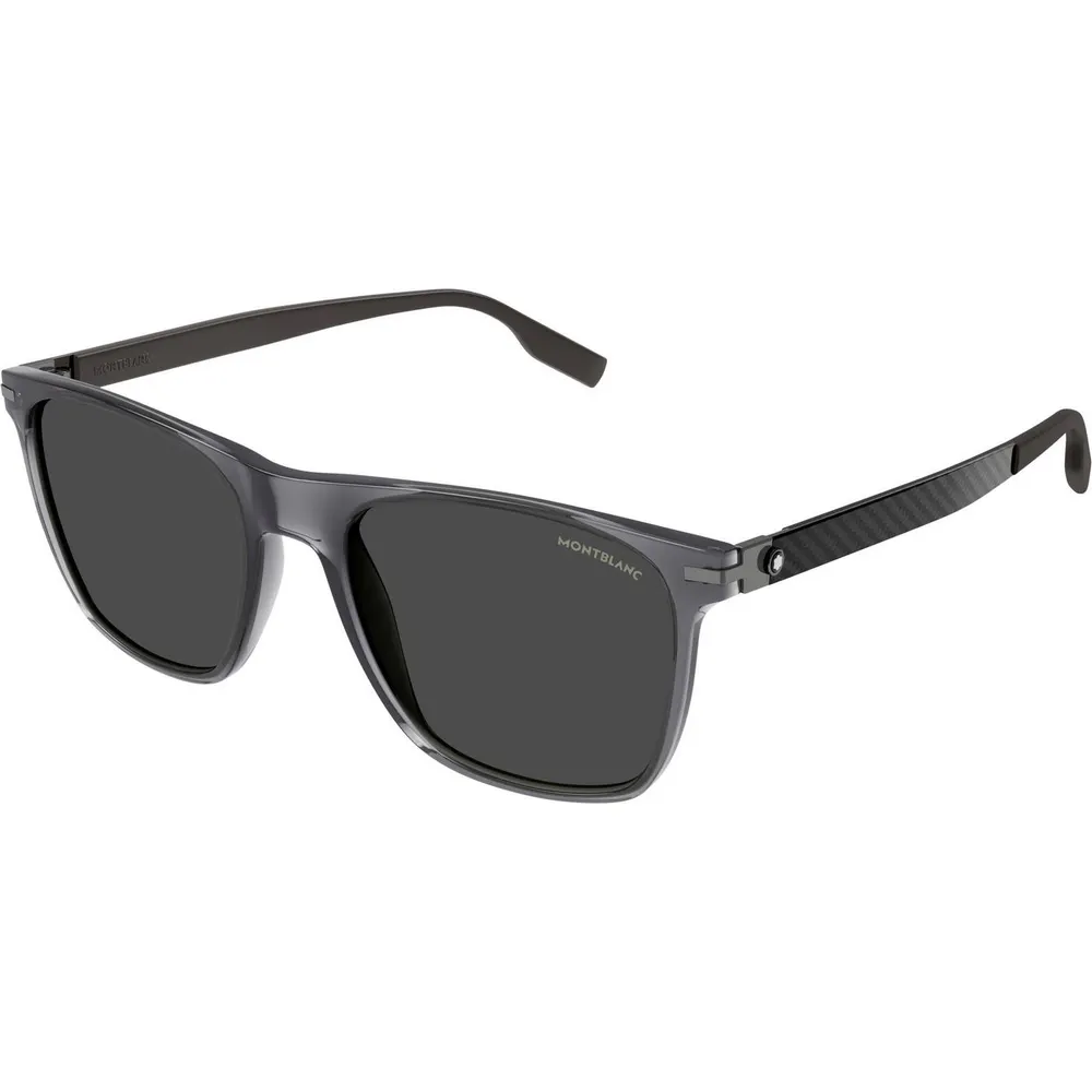Montblanc Montblanc Mens MB0248S Carbon Fibre Dark Lens Wayfarer Sunglasses