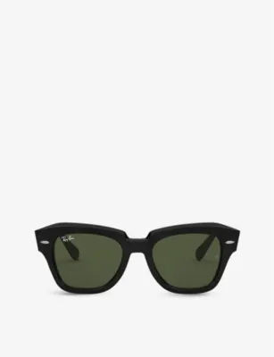 RAY-BAN RB2186 rectangular-frame acetate sunglasses