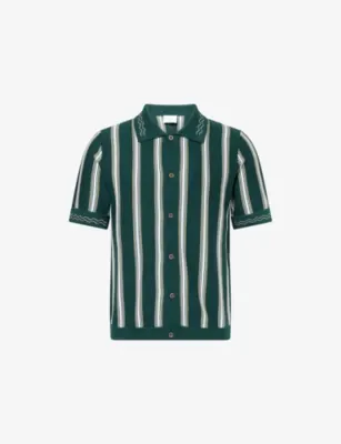 CHE Sawyer Striped Knitted Cotton Polo Shirt