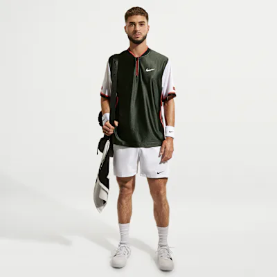 Nike NikeCourt Victory Men's Dri-FIT 18cm (approx.) Tennis Shorts - White/Black