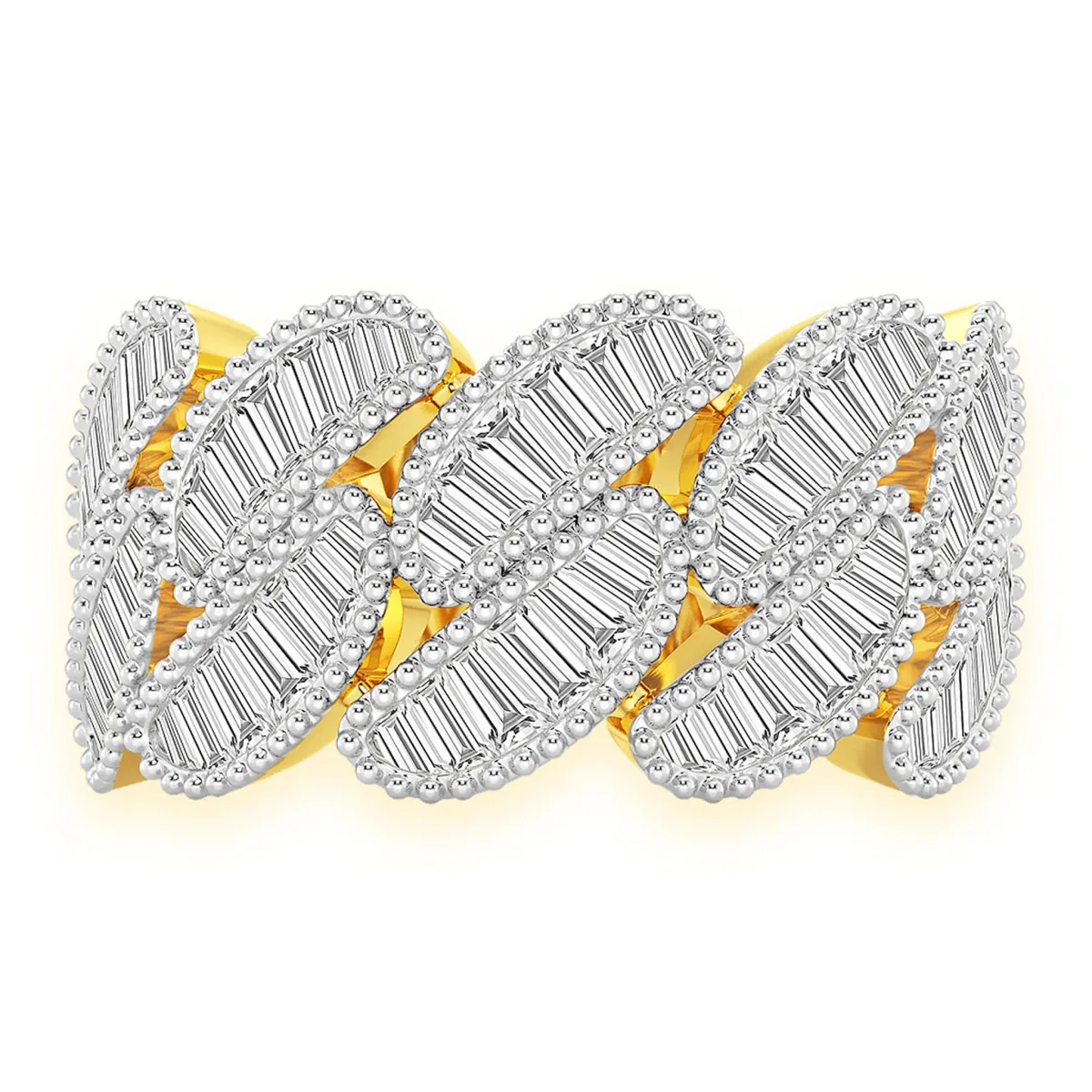 For Him Miami Cuban Baguette Diamond Ring in Yellow Gold / Natural Diamond – Ring