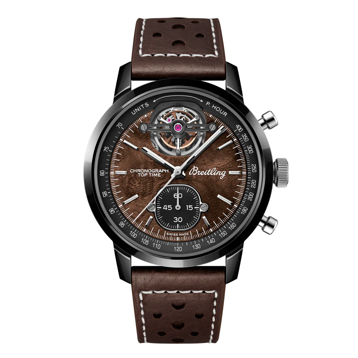 Breitling Top Time B21 Chevrolet Corvette Tourbillon 44mm Mens Watch Brown