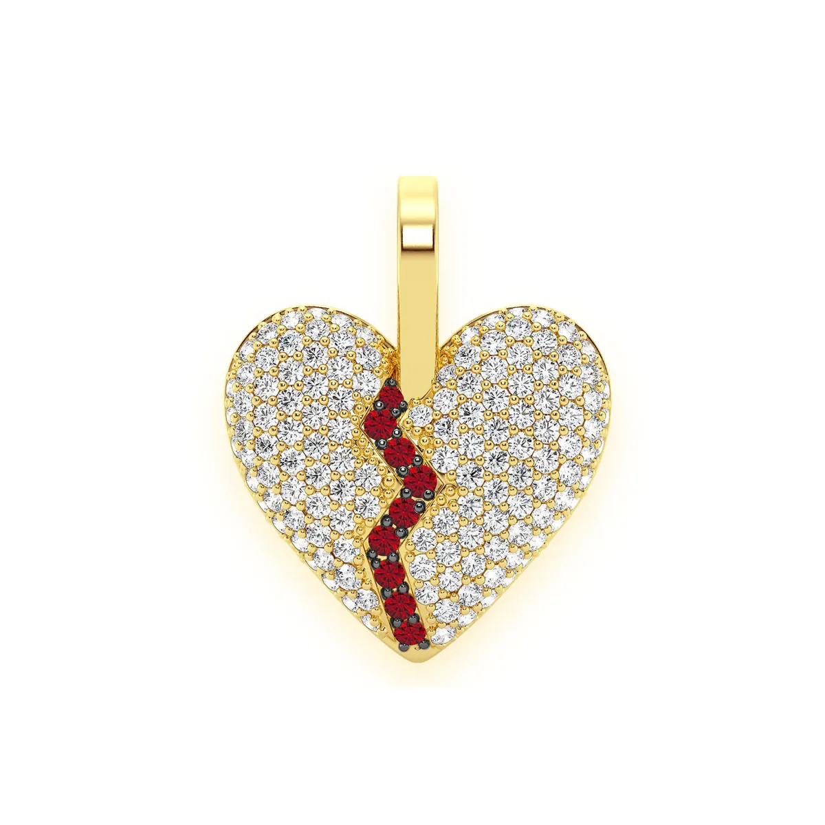 For Him Broken Heart Diamond Pendant in Rose Gold / Lab Grown Diamond – Pendant