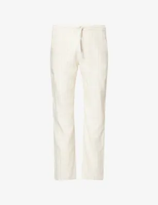 FRESCOBOL CARIOCA Mendes Pinstripe-Print Linen and Cotton-Blend Trousers