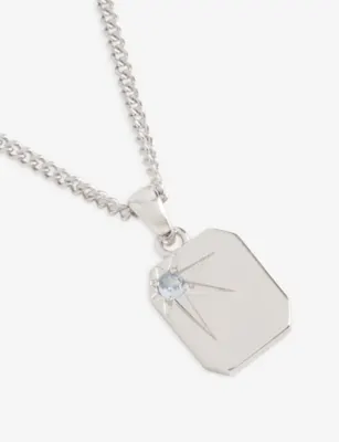 SERGE DENIMES Guardian Rhodium-Plated Sterling Silver And Cubic Zirconia Pendant Necklace detail 3