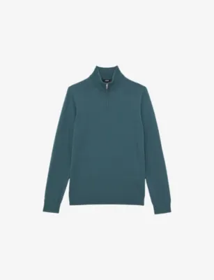 REISS Blackhall Zip-Neck Long-Sleeve Merino-Wool Jumper