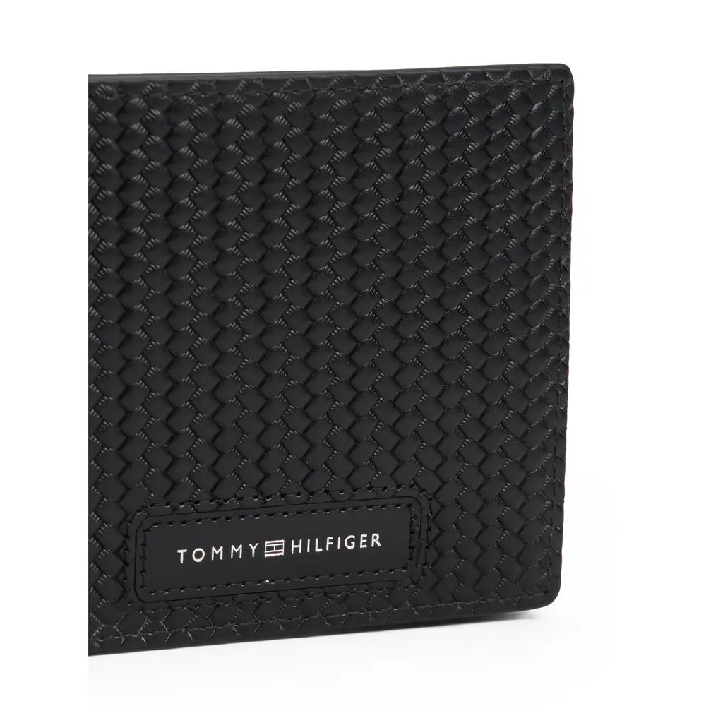 Tommy Hilfiger Woven Texture Coin Pocket Billfold Leather Wallet detail 3