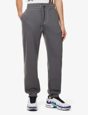 TRUE RELIGION Big-T contrast-stitching tapered-leg relaxed-fit cotton-blend jogging bottoms detail 3