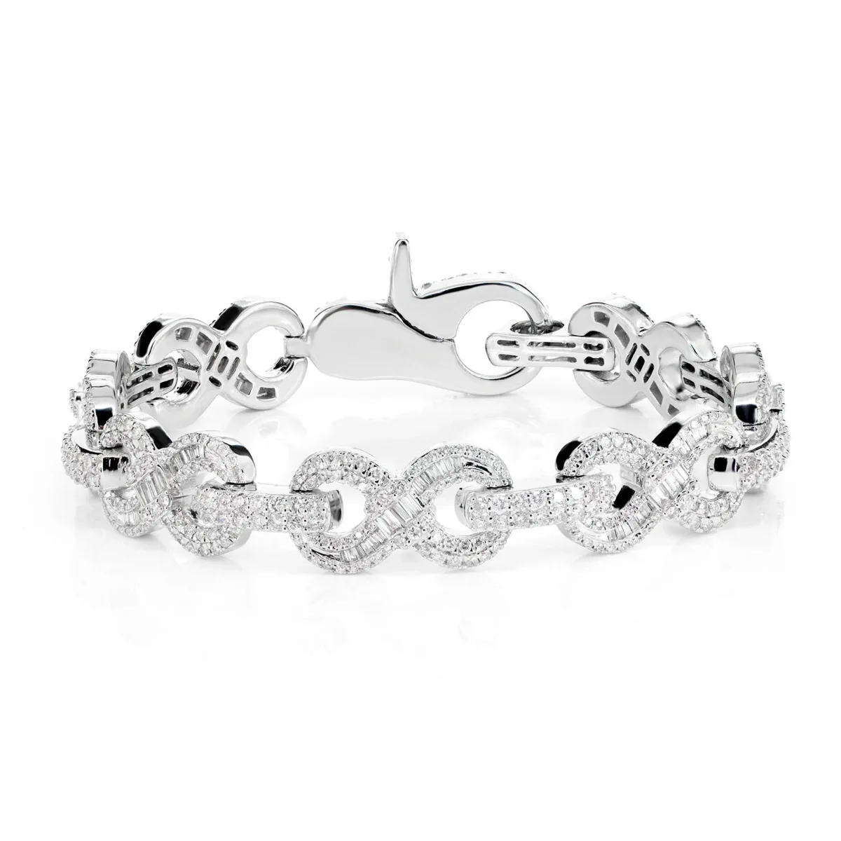 For Him Infinity Baguette Diamond Link Bracelet