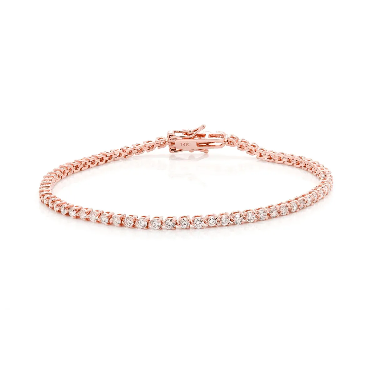 For Him Prong Diamond Tennis Bracelet in 3pt / 2.50ctw / Rose Gold / 6.5" – Bracelet