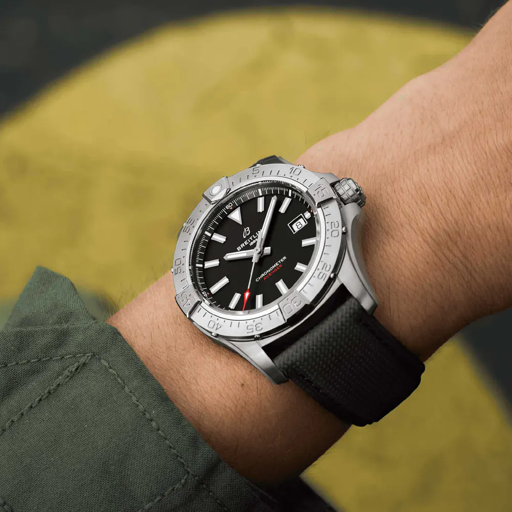 Breitling Avenger Automatic 42mm Mens Watch Black Leather in Black, additional product view 3