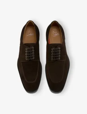 CHRISTIAN LOUBOUTIN Davisol Lion Flat Derby Leather Shoes - EUR 43 / 9 UK MEN in CAFE, additional product view 2