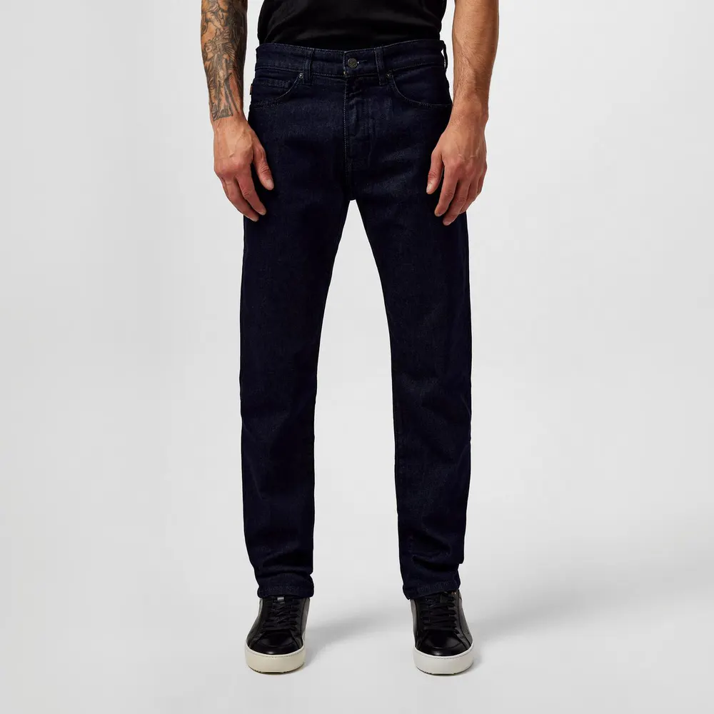 Boss Mens BOSS Straight Denim Jeans with Logo Detail (ReMaine) detail 3