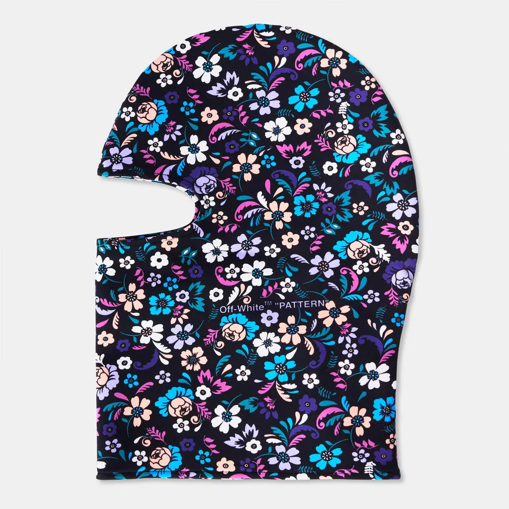 Off White Flower Black 99 Balaclava