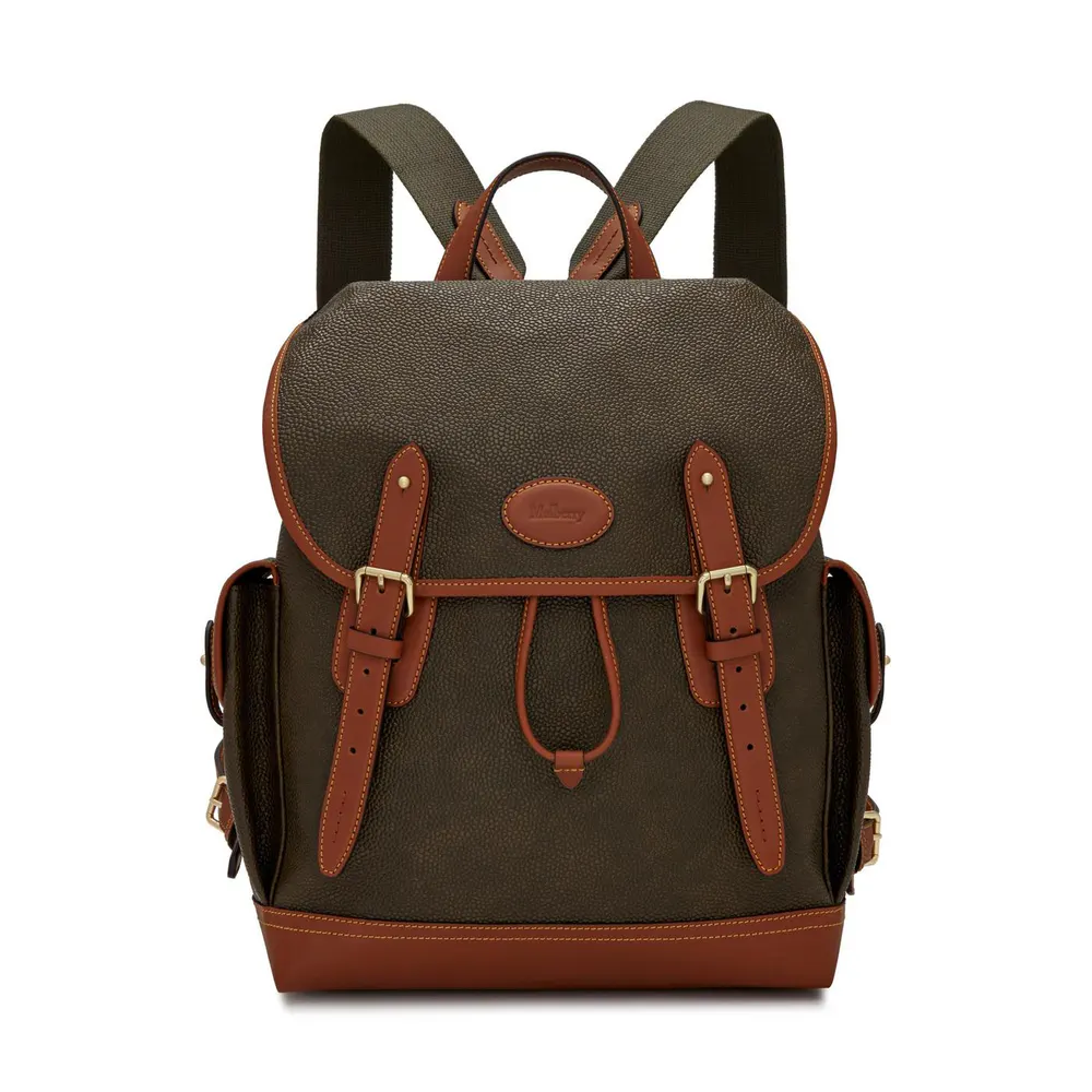 Mulberry Heritage Scotchgrain and Leather Backpack