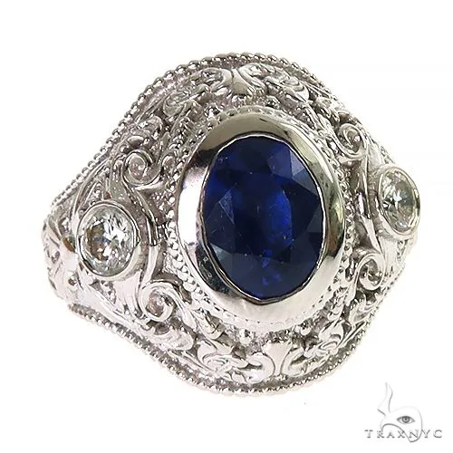MARYAM - For Him SILVER Royal Garden Oval Sapphire Ring 69670 in 10 – Ring