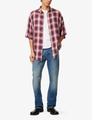 PURPLE BRAND Brand-Patch Straight-Leg Denim Jeans detail 2