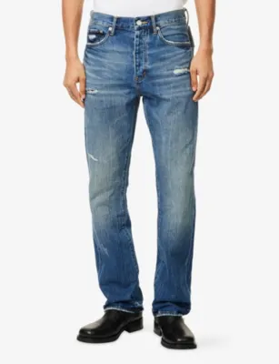 PURPLE BRAND Brand-Patch Straight-Leg Denim Jeans detail 3