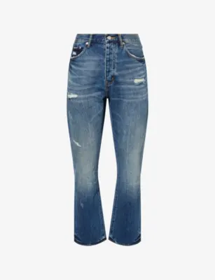 PURPLE BRAND Brand-Patch Straight-Leg Denim Jeans
