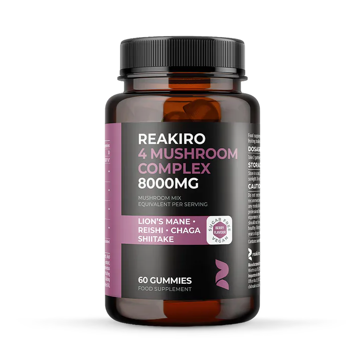 Reakiro 4 Mushroom Complex Berry 8000 mg 60 Gummies