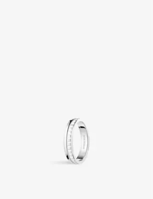 BOUCHERON Quatre Double White Edition 18ct white-gold and white hyceram wedding band - T in WHITE GOLD, additional product view 2