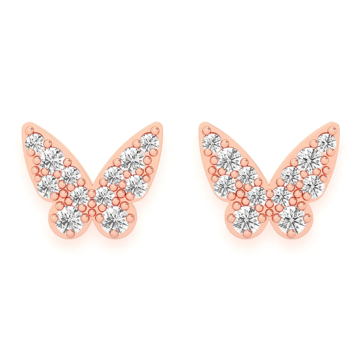 For Him Butterfly Diamond Studs in Rose Gold / Natural Diamond – Earring