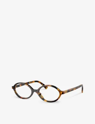 MIU MIU MU 01XV oval-frame tortoiseshell acetate eyeglasses detail 2