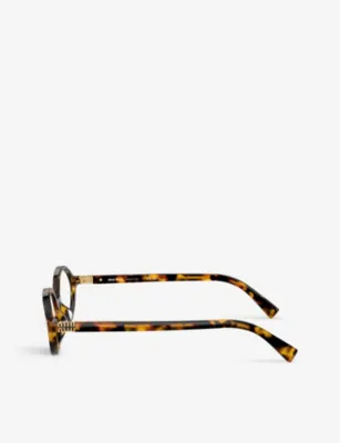 MIU MIU MU 01XV oval-frame tortoiseshell acetate eyeglasses detail 3