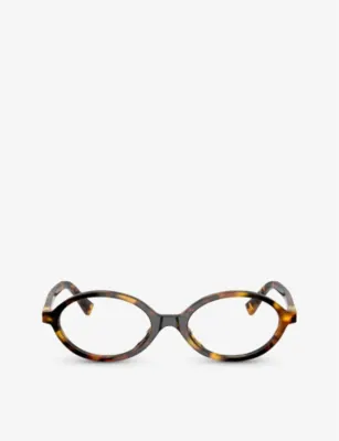MIU MIU MU 01XV oval-frame tortoiseshell acetate eyeglasses