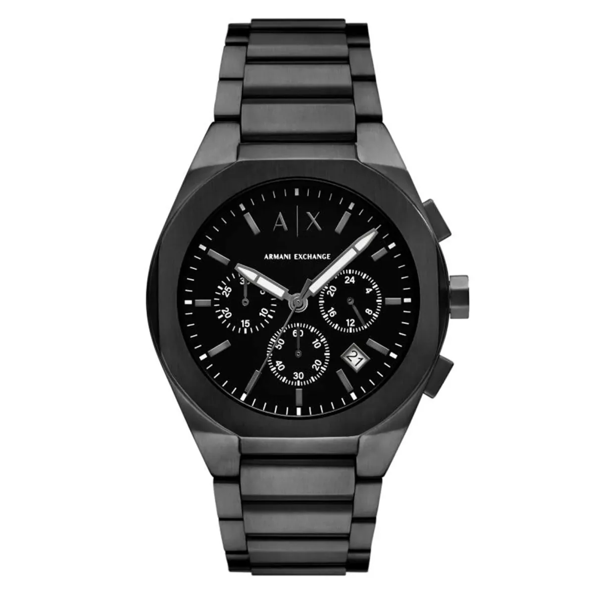 Armani Exchange Sync Chronograph Black Stainless Steel Mens Watch
