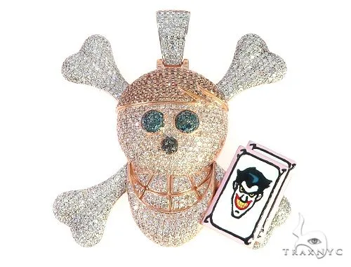 RINA - For Him CUSTOM Custom Made Diamond Skull Pendant 65654 in Rose Gold – Pendant