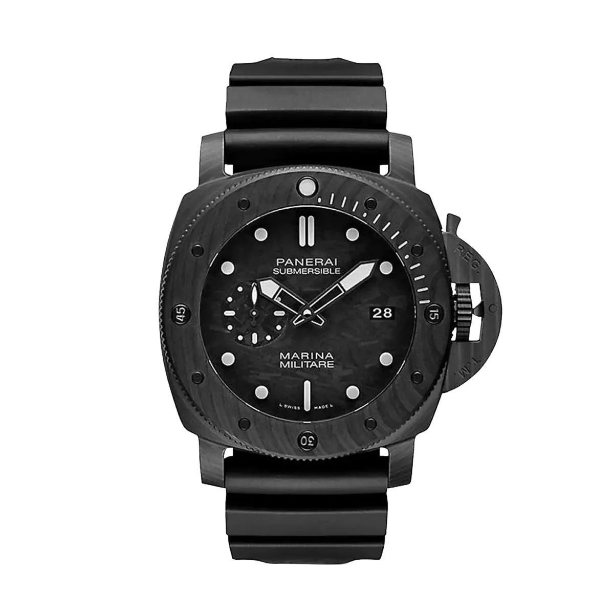 Panerai Submersible Marina Militare Carbotech 47mm Mens Watch
