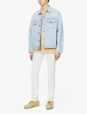 FRAME L'homme slim-fit tapered stretch-denim jeans detail 2
