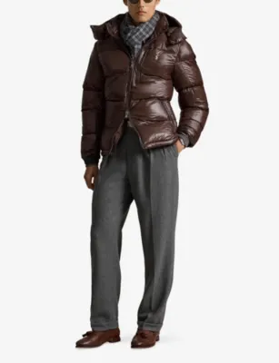 POLO RALPH LAUREN Gorham Glossed Nylon Down Jacket in Nutmeg Brown Glossy, additional product view 2