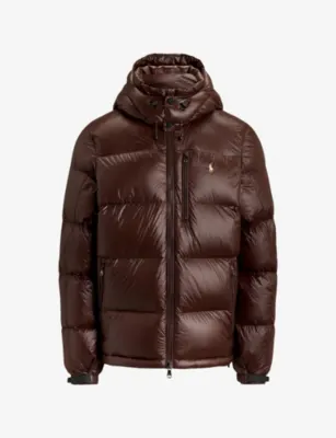 POLO RALPH LAUREN Gorham Glossed Nylon Down Jacket in Nutmeg Brown Glossy – Mens | Coats & jackets | Bomber jackets