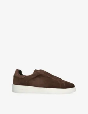 JUDE LLOW Luca Suede Slip-On Trainers - EUR 41 / 7 UK MEN in BROWN/OTH – Mens | Trainers | Lace up trainers