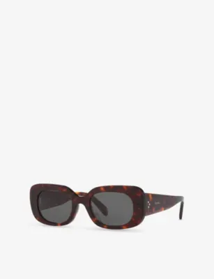 CELINE CL000476 BOLD 3 DOTS CL40287U Rectangle-Frame Tortoise Acetate Sunglasses in Brown, additional product view 2